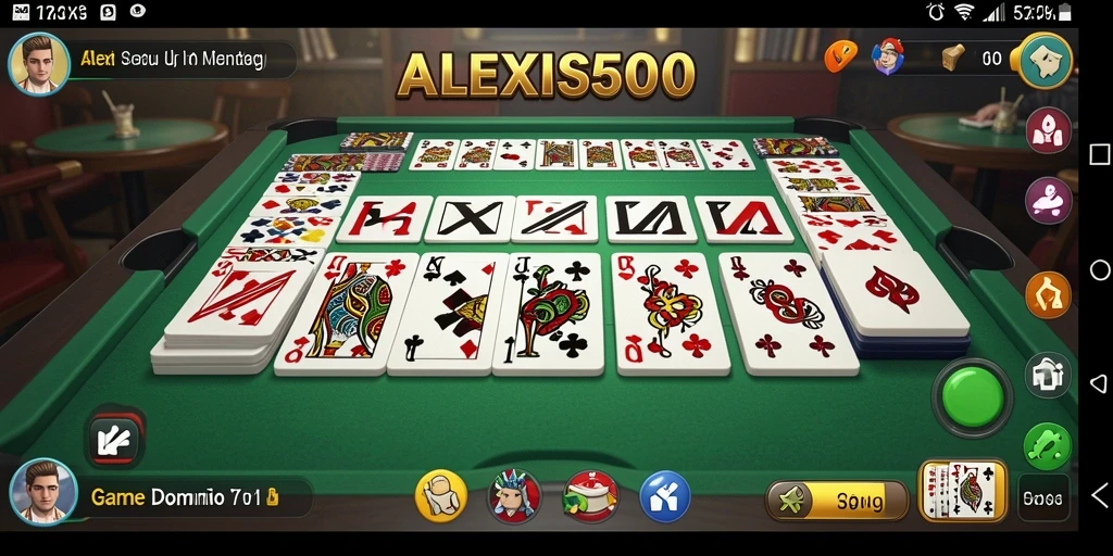 Screenshot ALEXIS500 menampilkan gameplay seru dan interaktif dalam permainan Domino.