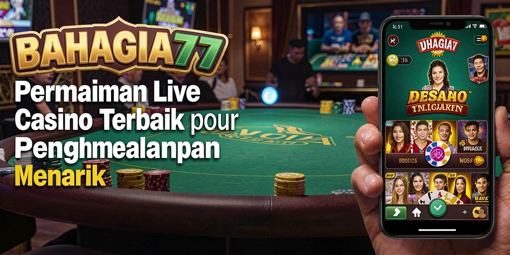 Tampilan gameplay <strong>BAHAGIA777</strong> yang mendebarkan dengan dealer langsung.