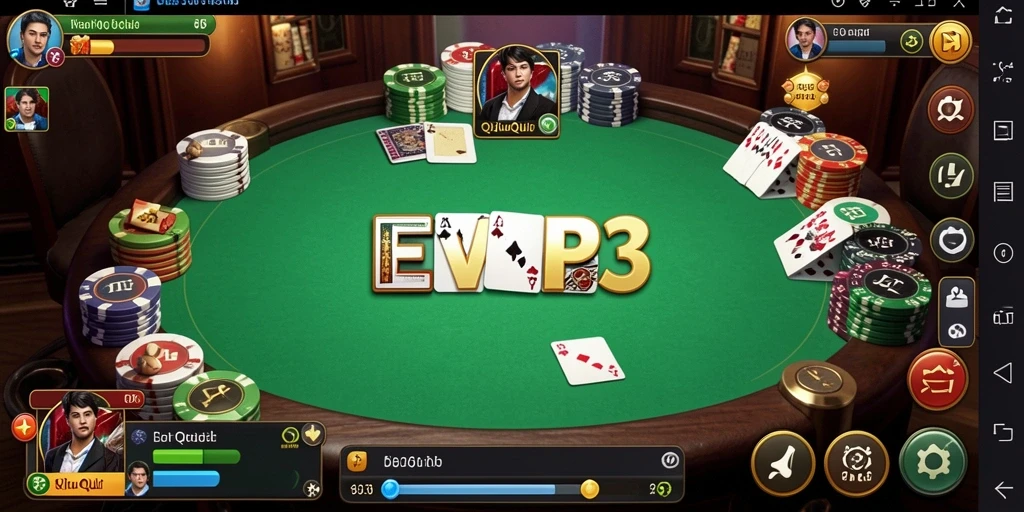 Tampilan menarik dari gameplay QiuQiu di EVIP3 yang mengasyikkan.