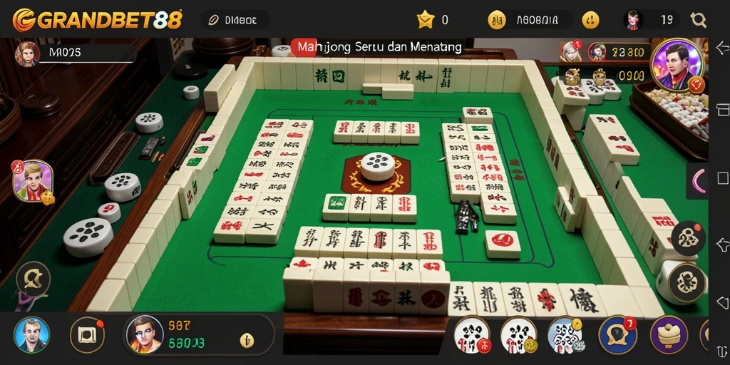 Screenshot menampilkan gameplay seru GRANDBET88 Mahjong.