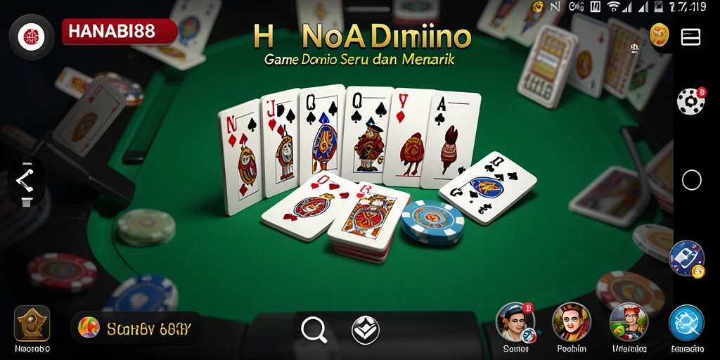 Tampilan menarik dari gameplay Domino di HANABI88.