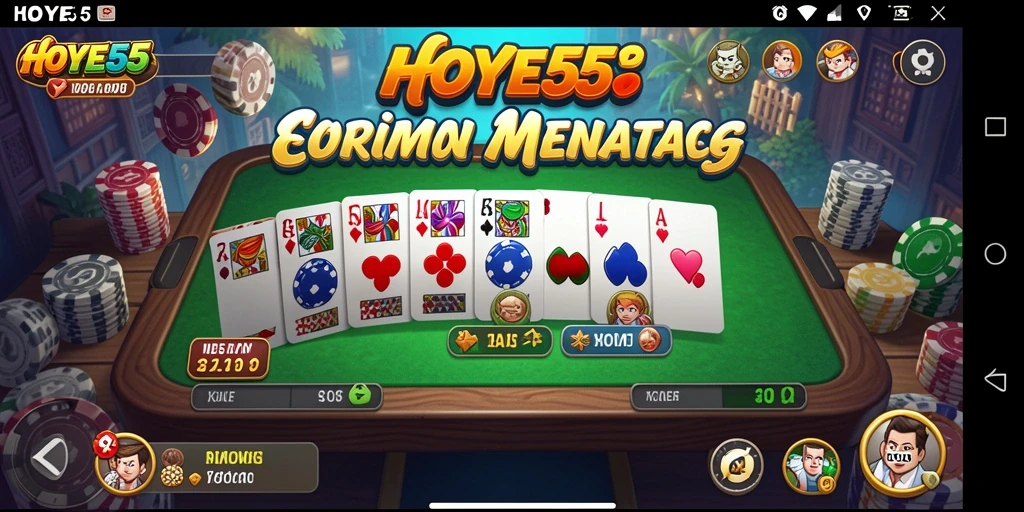 Screenshot gameplay HOYE55 yang menampilkan keseruan bermain Domino.