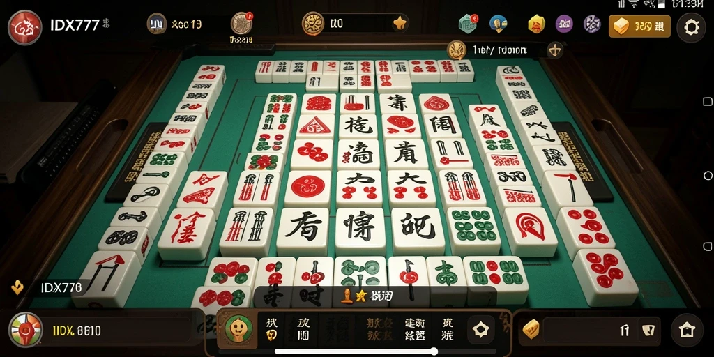 Tampilan gamplay Mahjong yang menarik dan penuh warna.
