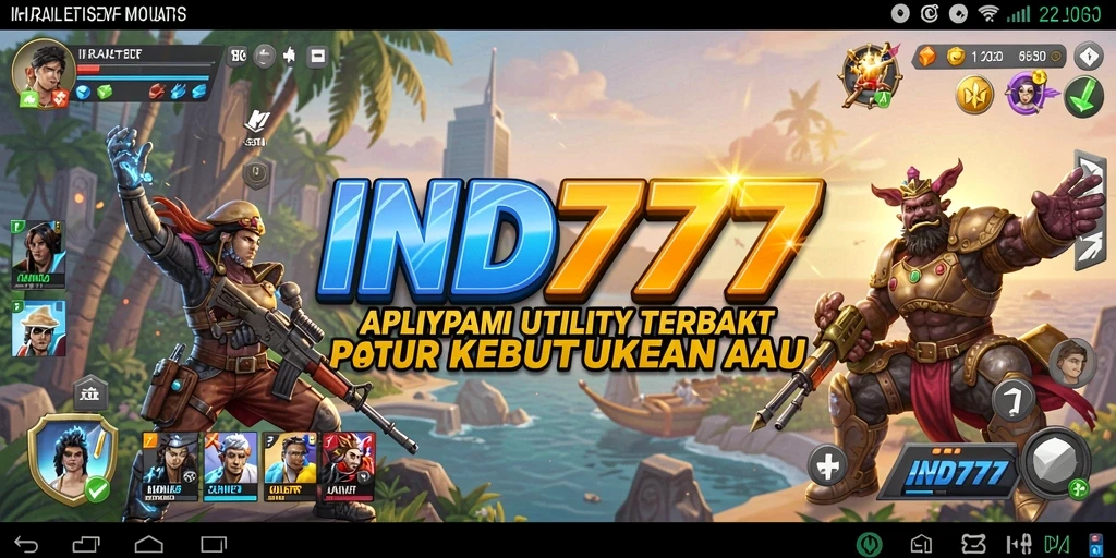 Tampilan layar utama IND777 dengan fitur-fitur Utility yang menarik.