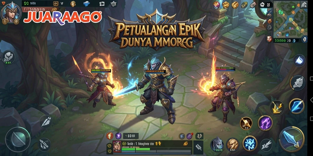 Gameplay JUARAGO yang menampilkan pertempuran epik di dunia MMORPG.