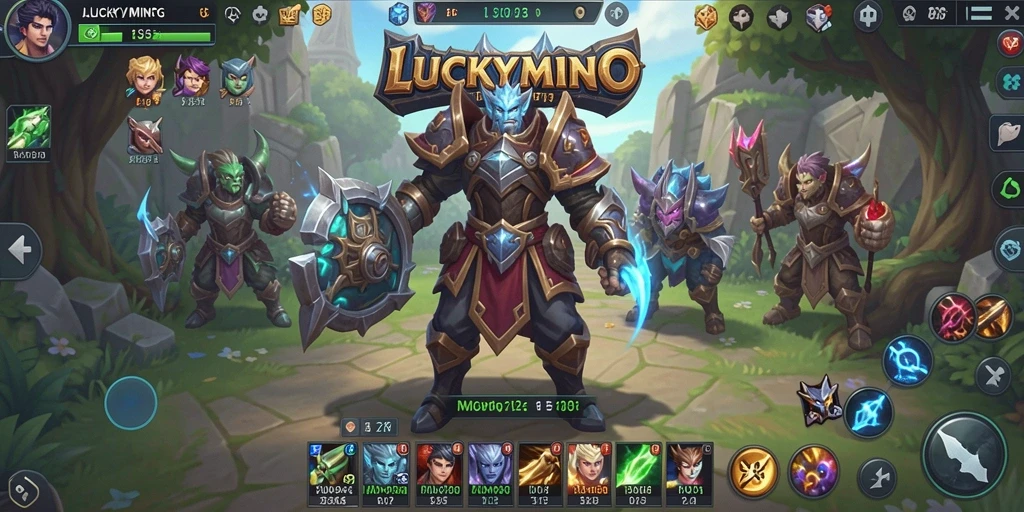 Tampilan gameplay menarik dari LUCKYMINO dengan grafis menawan.