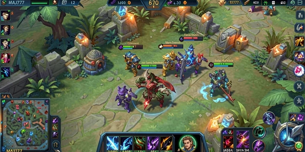 Tampilan gameplay MOBA seru di MAJ777 dengan aksi mendebarkan.
