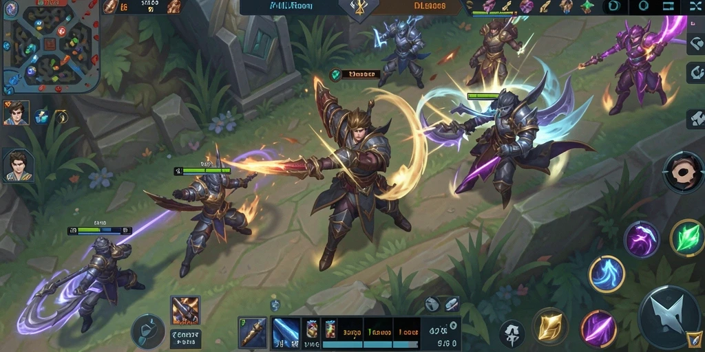 Screenshot gameplay dari MLBB8 menampilkan pertempuran strategis yang intens.