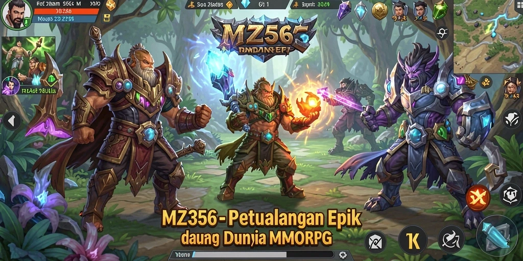 Screenshot MZ356 menampilkan aksi seru dalam pertempuran MMORPG.
