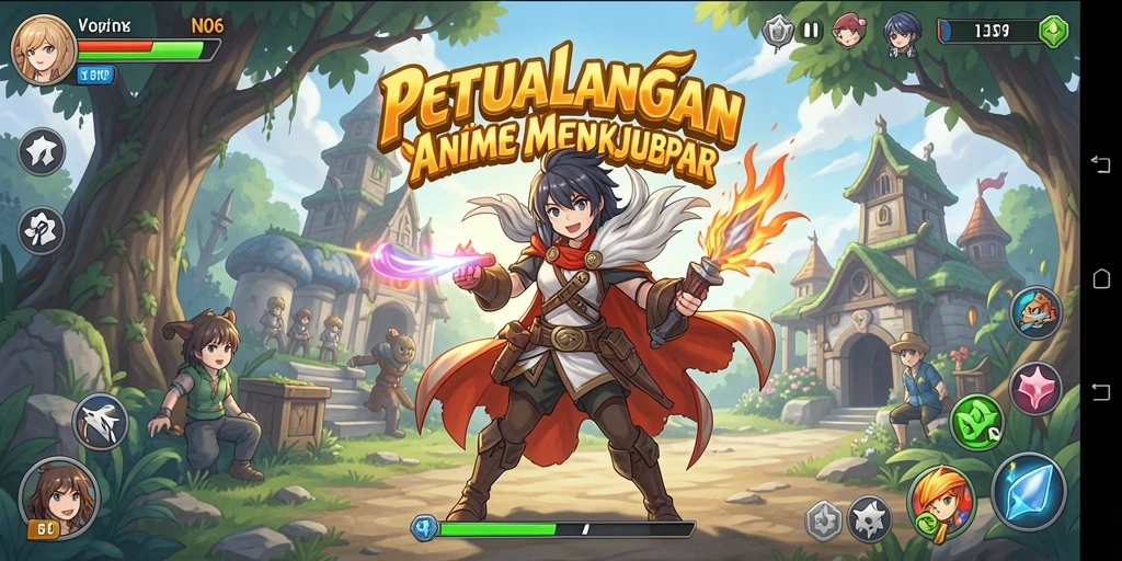 Tampilan gameplay N06 menampilkan karakter anime yang dinamis dan petualangan seru.