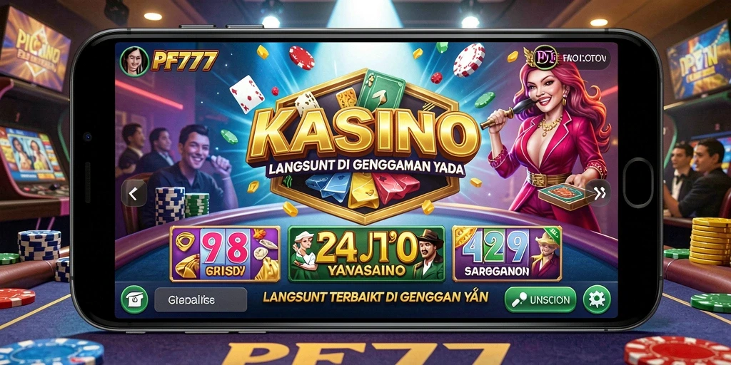 Screenshot menunjukkan dealer profesional dalam permainan Live Casino yang menarik.