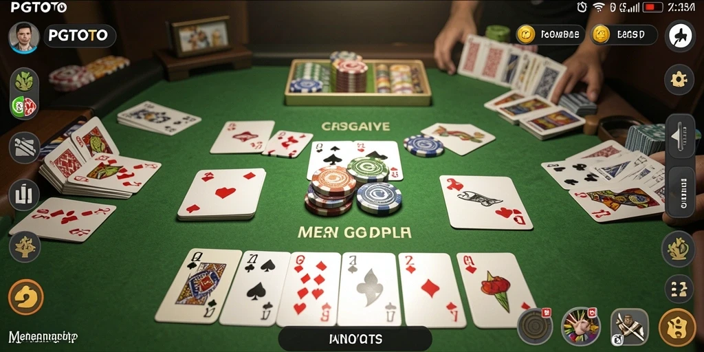 Tampilan gameplay seru PGTOTO dengan suasana Gaple yang kental.
