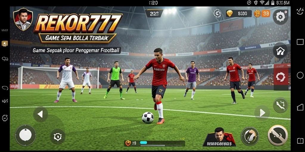 Screenshot gameplay <strong>REKOR777</strong> menampilkan momen mendebarkan pertandingan sepak bola.