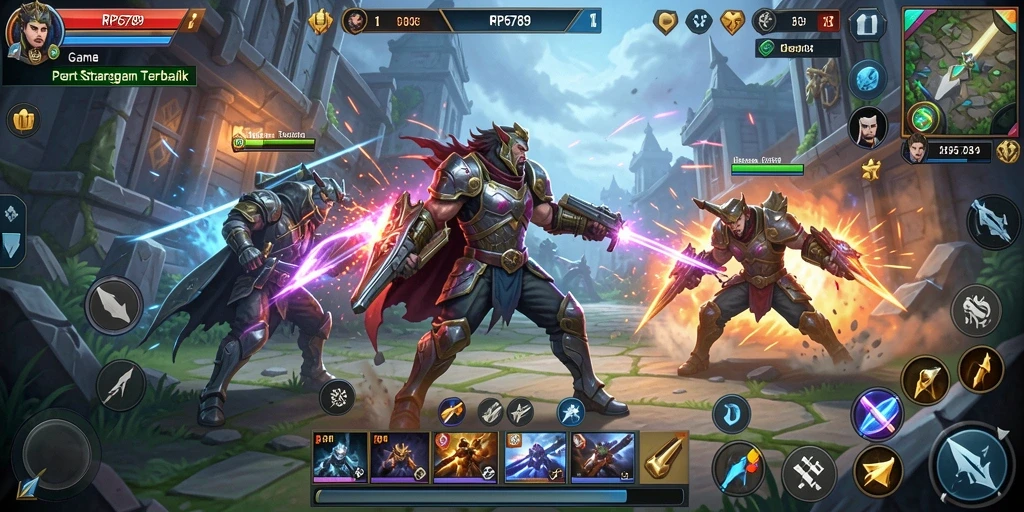 Tangkapan layar utama RP6789 menunjukkan aksi pertempuran seru di dalam game.