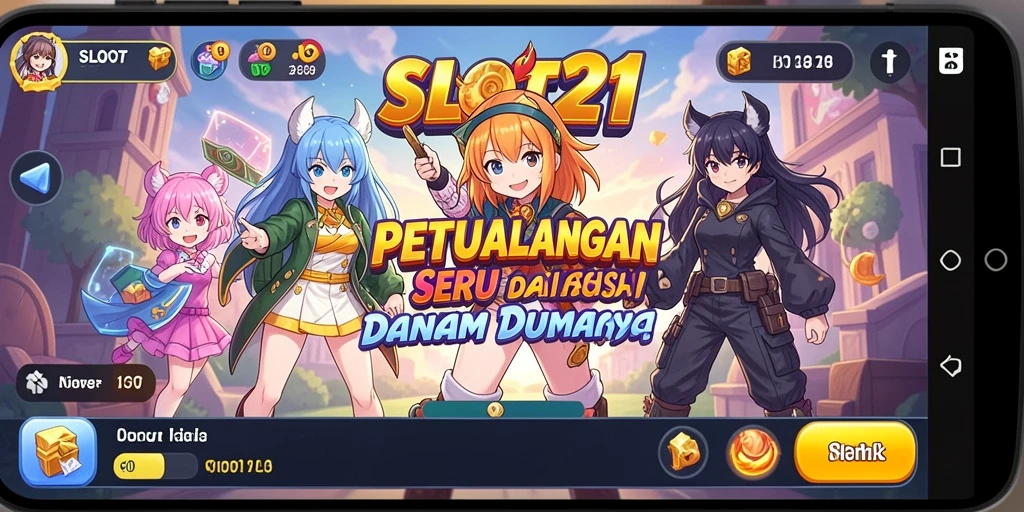 Screenshot SLOT21 menampilkan gameplay menarik dengan karakter anime ikonik.