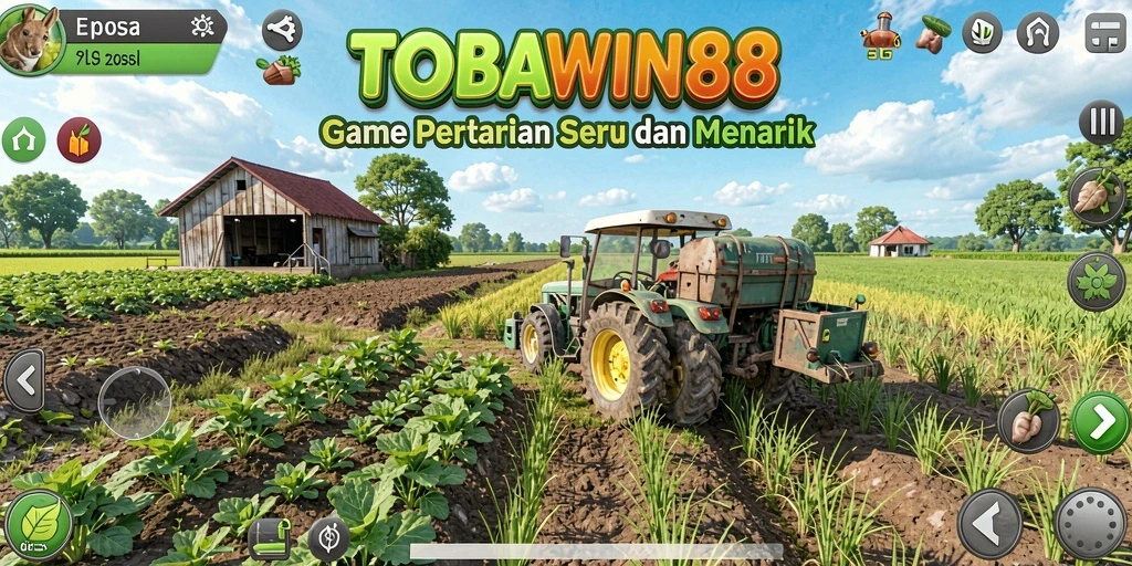 Screenshot TOBAWIN88 yang menunjukkan gameplay pertanian yang menarik.