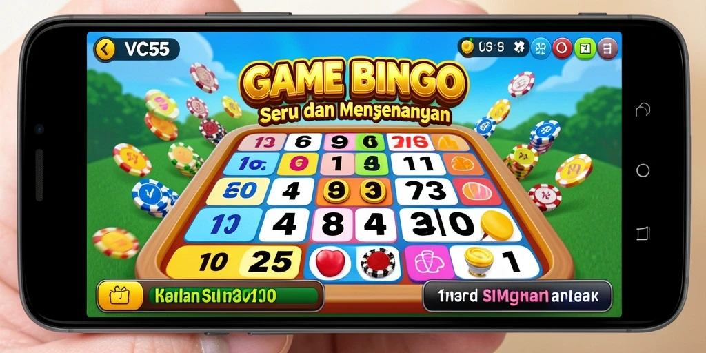 Screenshot utama VC55 menunjukkan gameplay Bingo yang seru dan interaktif.