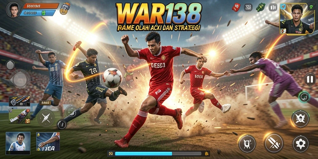 Tampilan gameplay seru dalam <strong>WAR138</strong> yang menampilkan aksi olahraga yang mendebarkan.